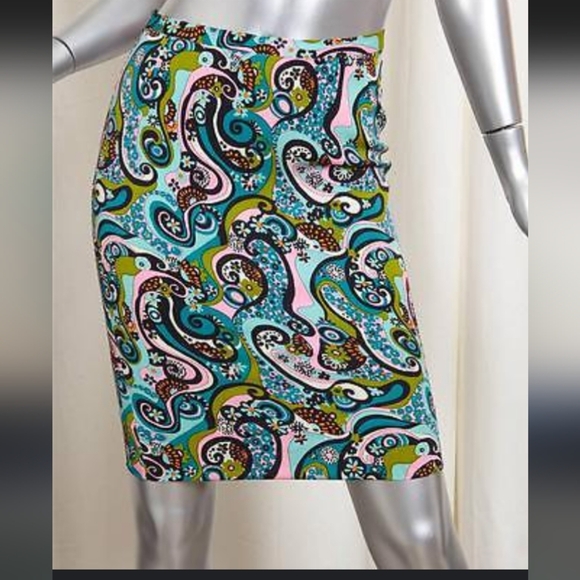 Dolce & Gabbana Silk Retro Paisley Print Pencil Skirt - Picture 1 of 9